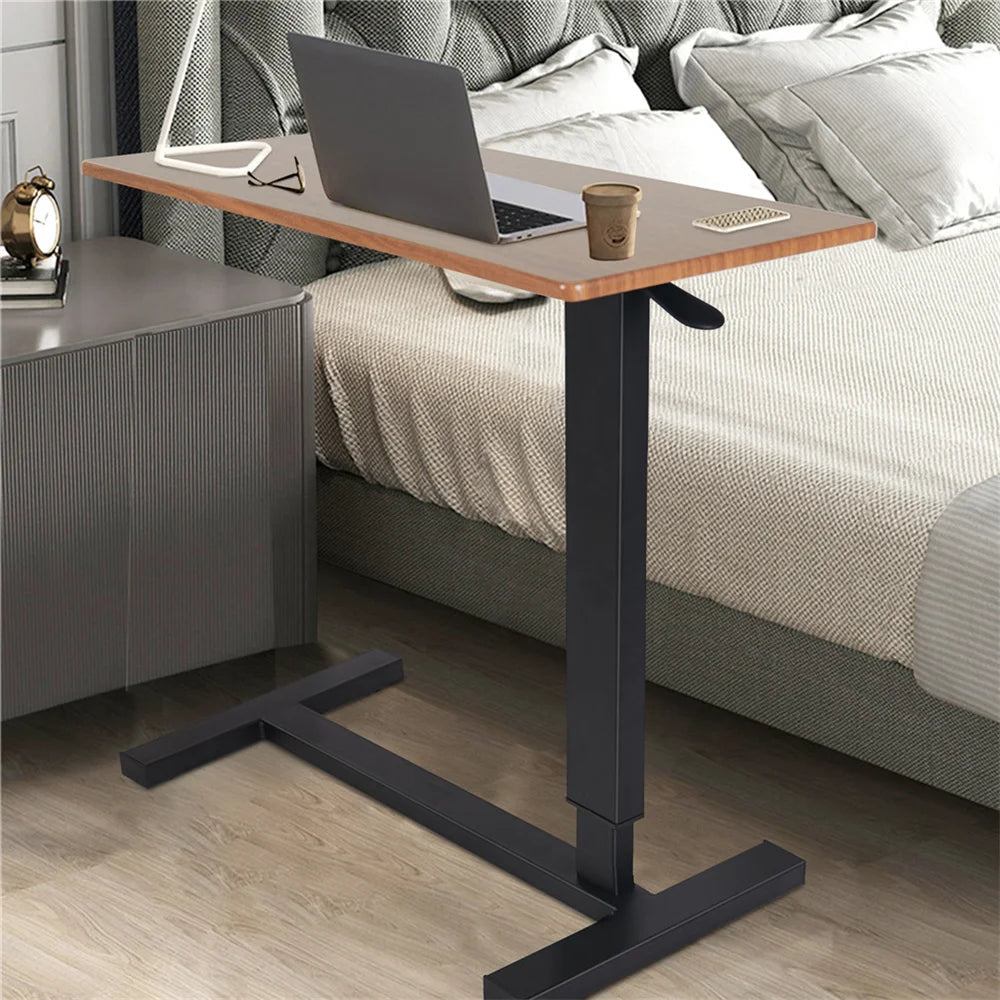 Rolling Over the Bed Laptop Desk, Height Adjustable C Shape Table, Hidden Wheel