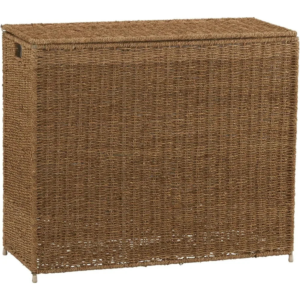 Wicker 3 Section Clothes Hamper