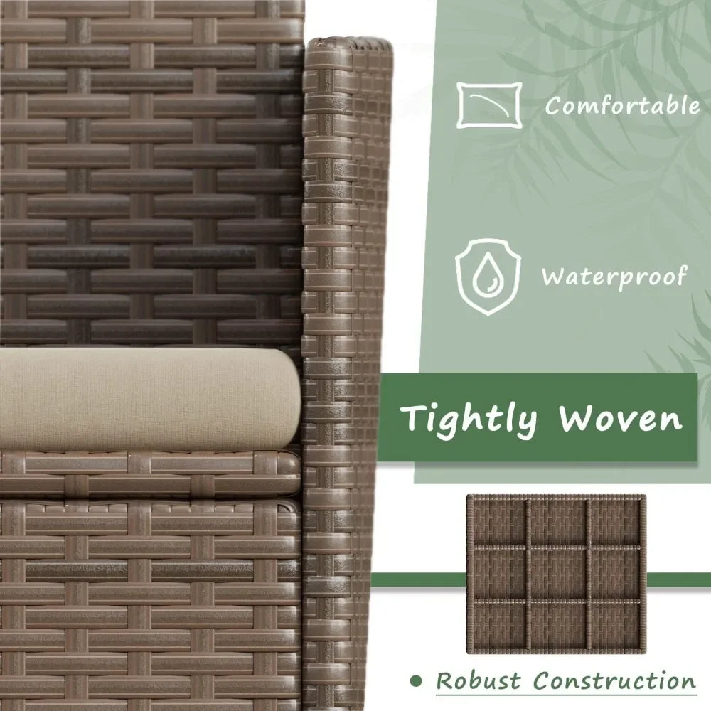 Rattan Wicker Patio Furniture, 4pc & 3pc Conversation Sets for Garden, Backyard, Balcony & Poolside