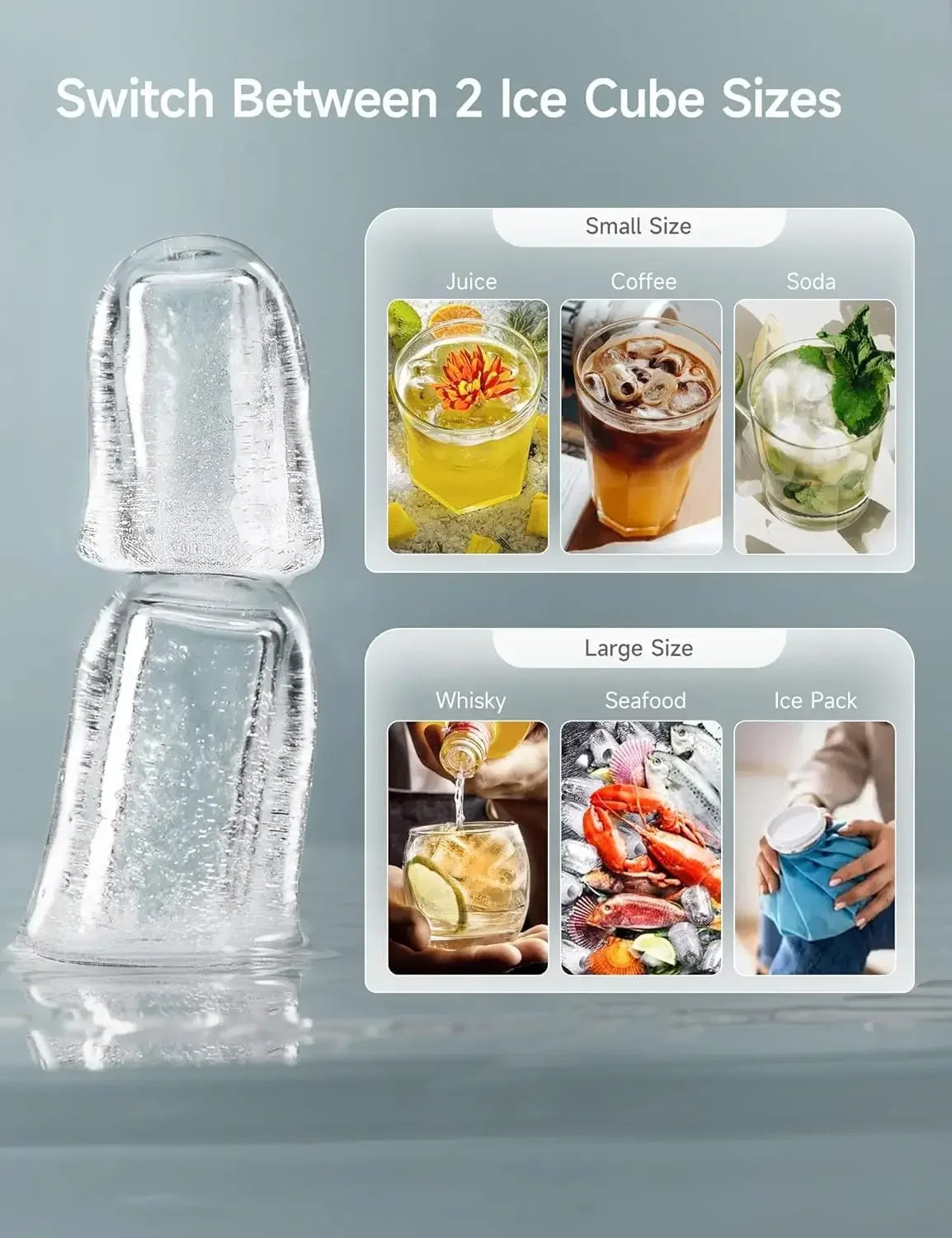 Self-Cleaning Countertop Ice Maker, Makes 24 lbs. in a Day, 2 Bullet Ice Cube Sizes, Pull-Out Tray, Space Saving Design