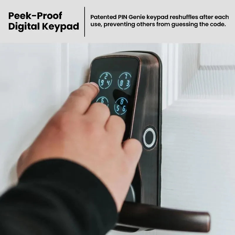 Wi-Fi Smart Lock, Keyless Entry Door Lock, PIN Genie® Keypad, 3D Biometric Fingerprint Sensor, Voice Control, Auto Lock