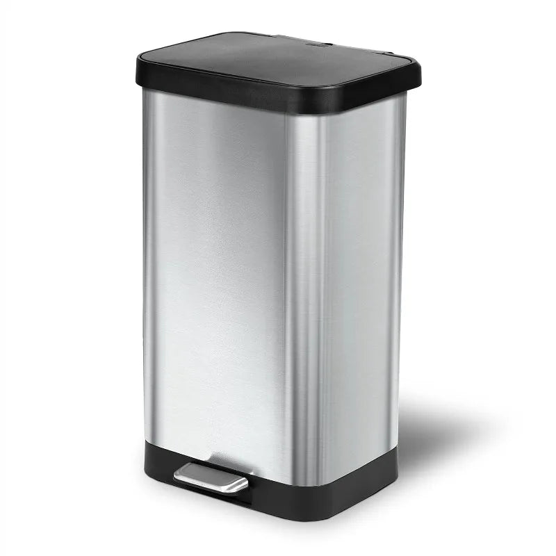 Stainless Steel Trash Can with Clorox Odor Protection, Step to Open