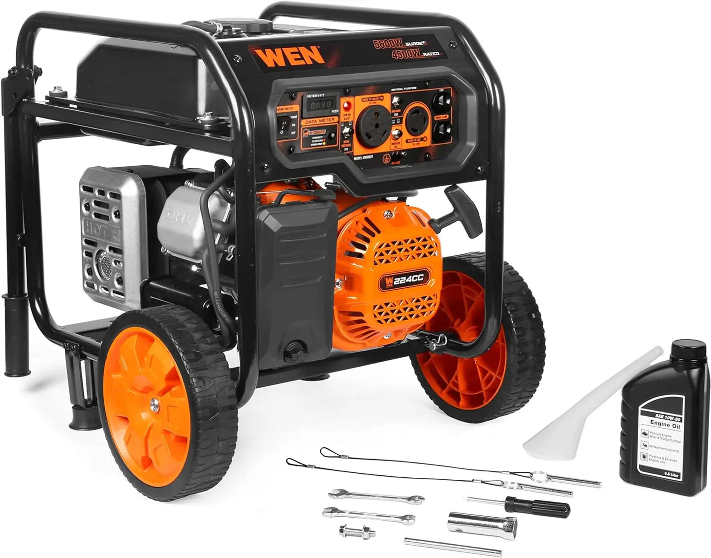 Portable Generator 5600W with Electric Start, 224cc, Transfer Switch & RV Ready with CO Shutdown Sensor