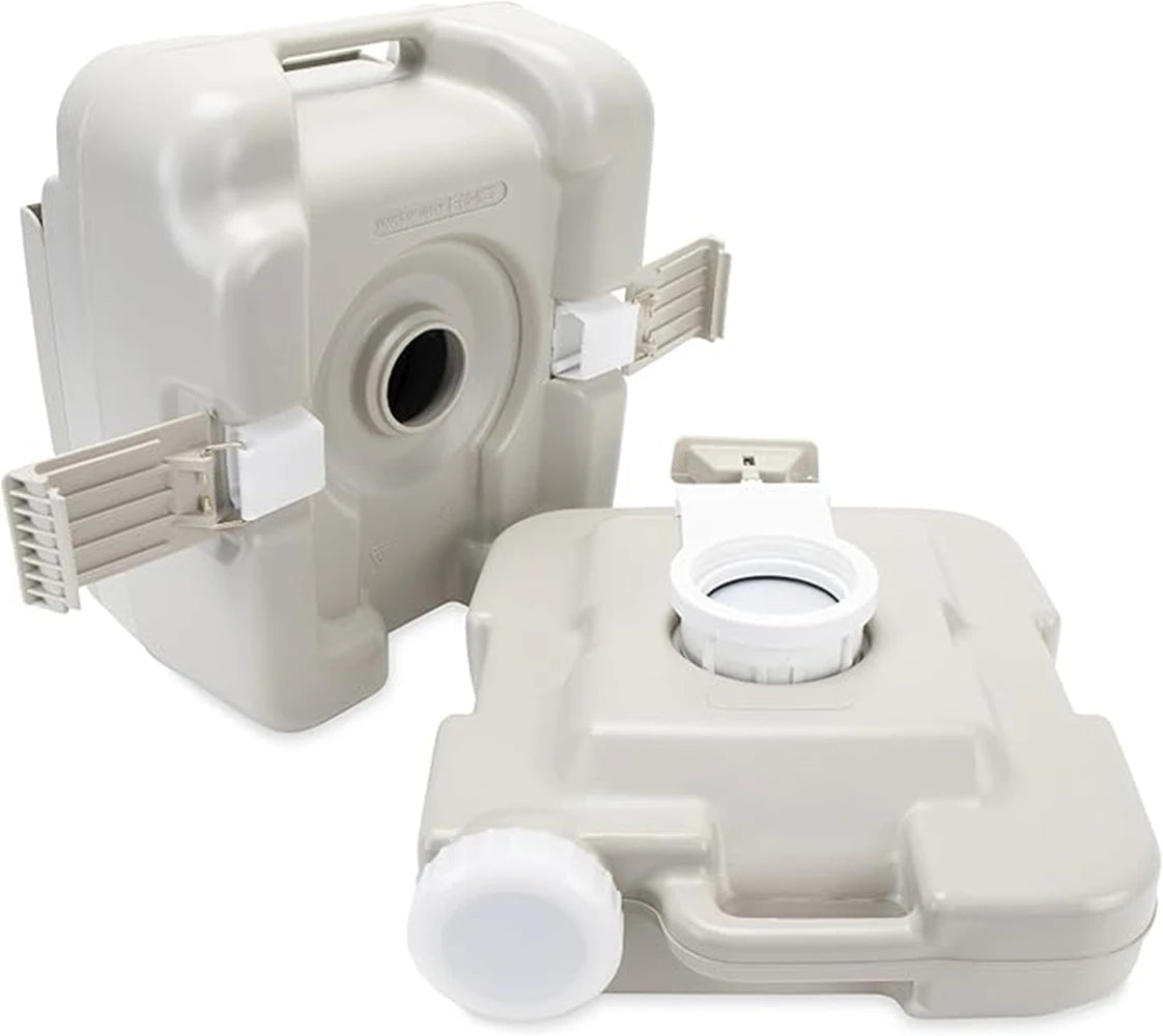 Portable Travel Toilet, Bellow-Type Flush & Pull Slide Valve, Sealing Slide Valve to Lock-in Odors, Detachable 2.6-Gallon Holding Tank