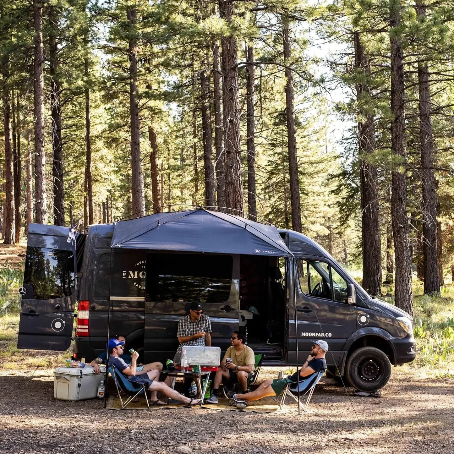 Portable Vehicle Awning, Large 9' x 7' Shade Coverage, Lightweight Durable Car Canopy, Suitable for Trucks, SUVs, Vans