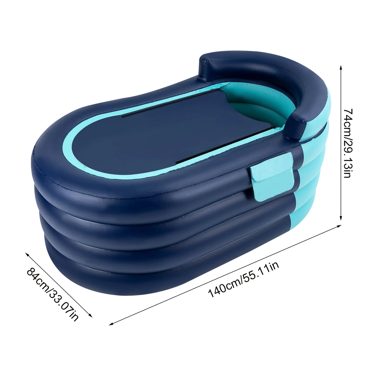 Inflatable Adult Bathtub 55" Wide with Wireless Electric Air Pump, Suitable for Hot Water Bath & Ice Bath