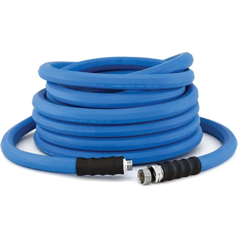 Ultra-Light Rubber Garden Hose 3/4" x 100', Flexibility Until -50°F, 500psi Working Pressure, 10-Year Replacement Warranty