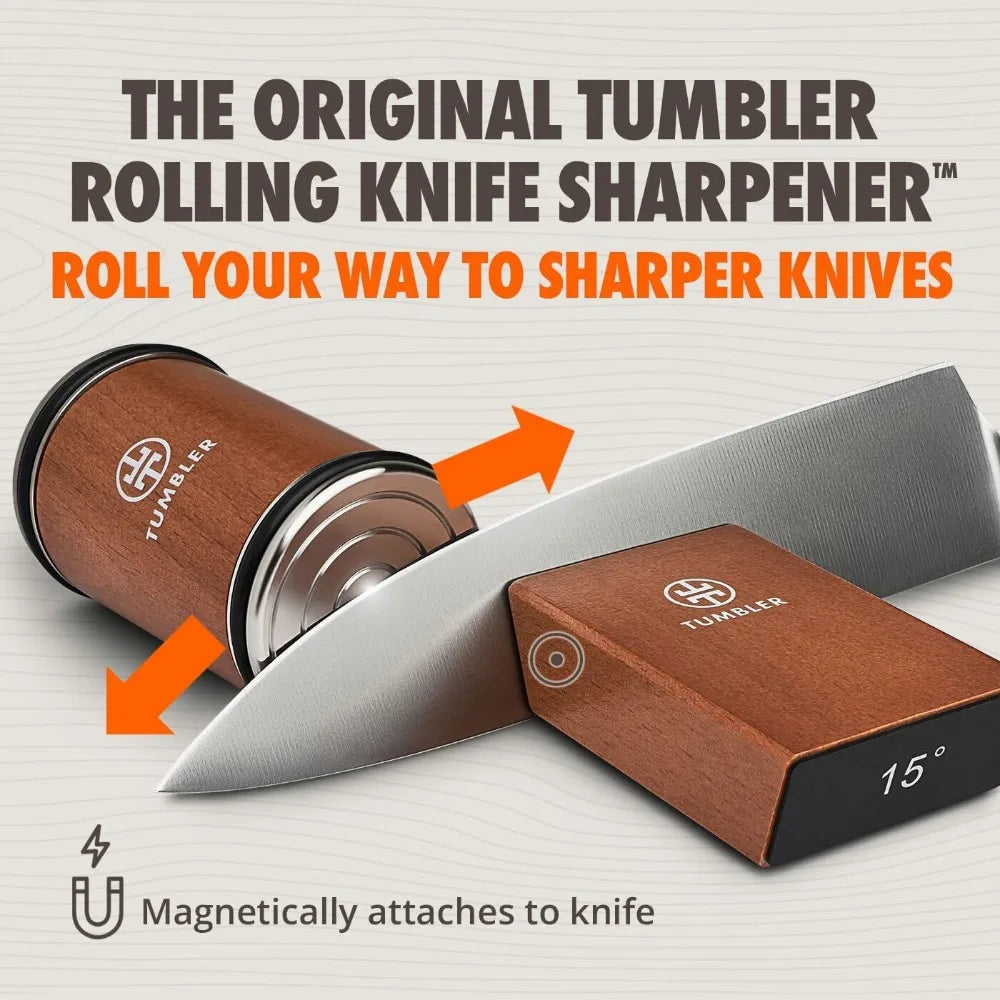 The Original Tumbler Rolling Knife Sharpener™, Diamond Knife Sharpening Kit for Kitchen & Specialty Knives