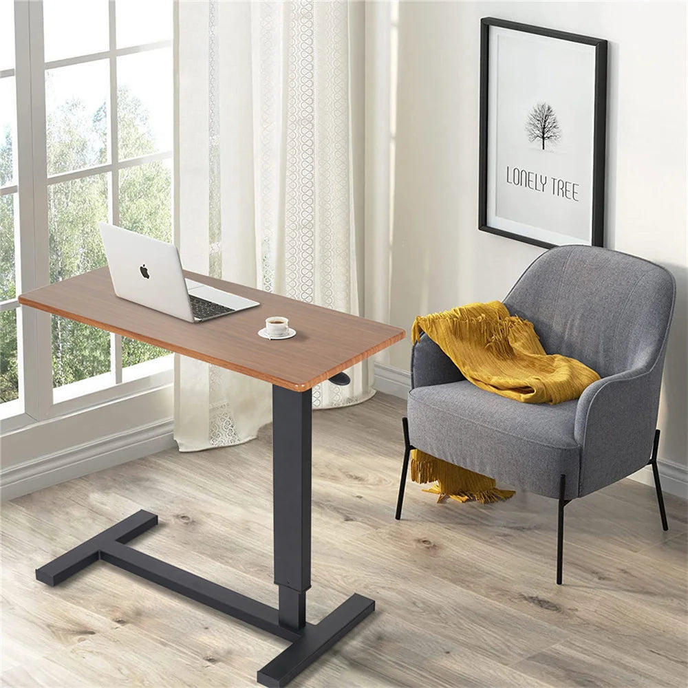 Rolling Over the Bed Laptop Desk, Height Adjustable C Shape Table, Hidden Wheel