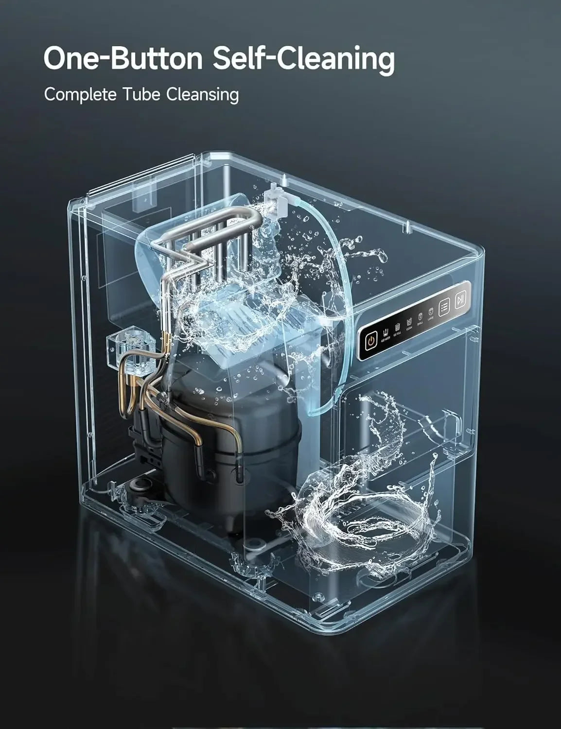 Self-Cleaning Countertop Ice Maker, Makes 24 lbs. in a Day, 2 Bullet Ice Cube Sizes, Pull-Out Tray, Space Saving Design