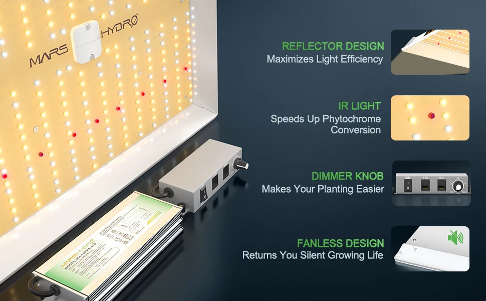 TSL 2000 LED All-In-One Grow Kit, Reflector Design Lighting, Sunlike Full Spectrum for Flowers, Vegetables & Plants