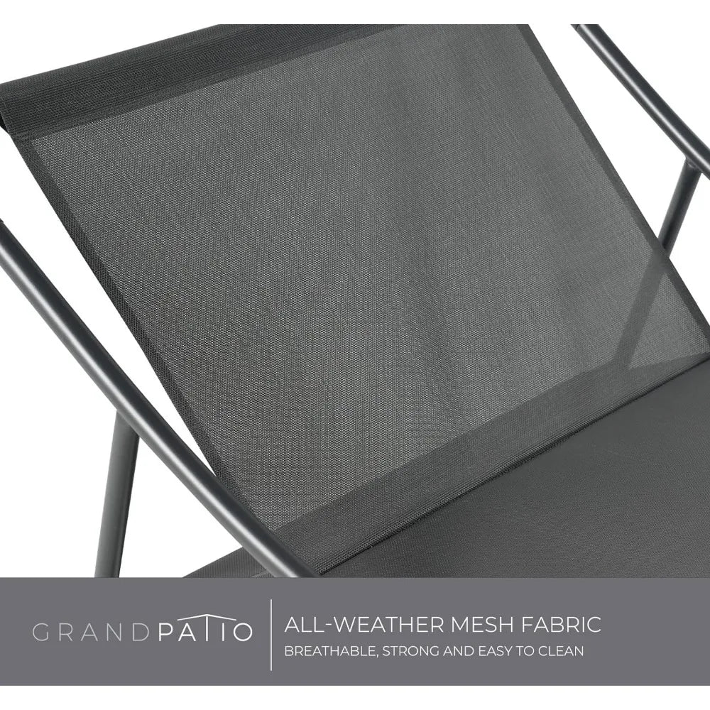 Indoor & Outdoor Metal Lounge Rocking Chair with Thick Tufted Cushions, Electro Coated & Powder Coated Steel Frame