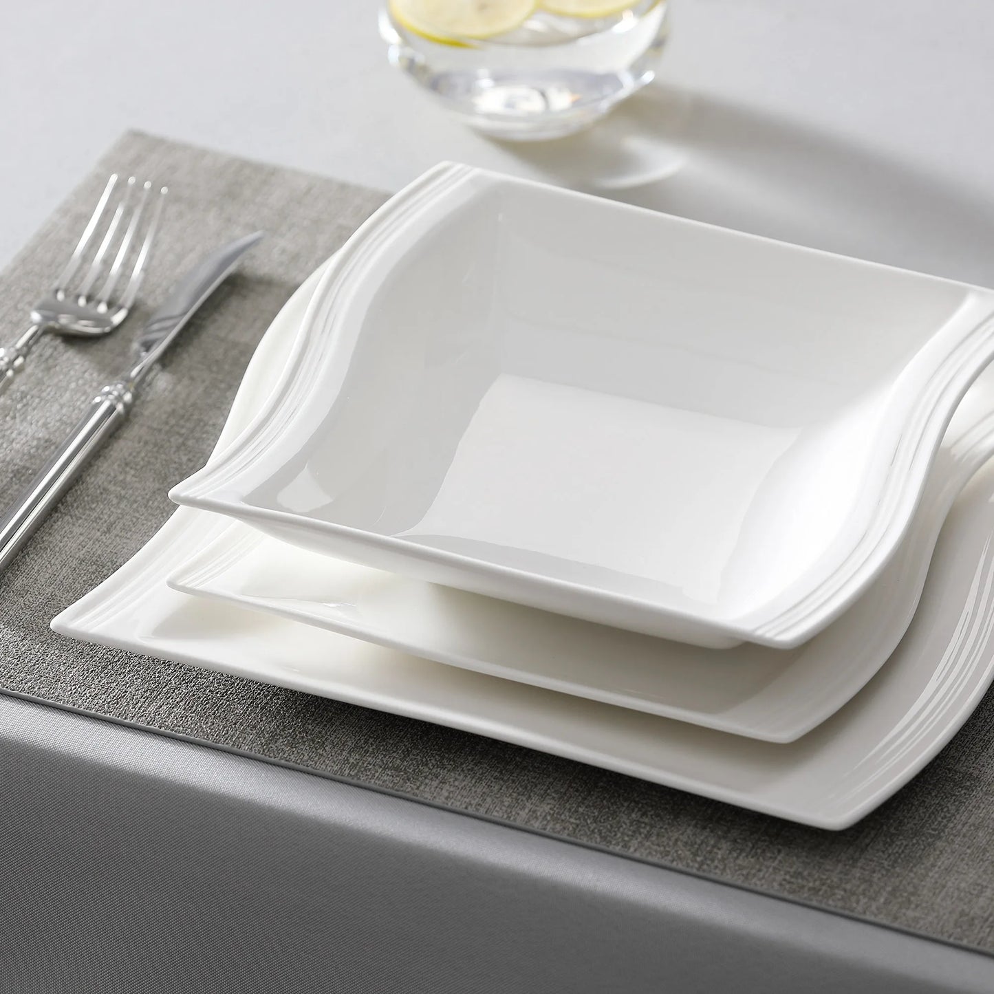 Marble Porcelain Dinnerware Set, Fired at High Temperature, Microwave & Dishwasher Safe, 30pc or 60pc Sets