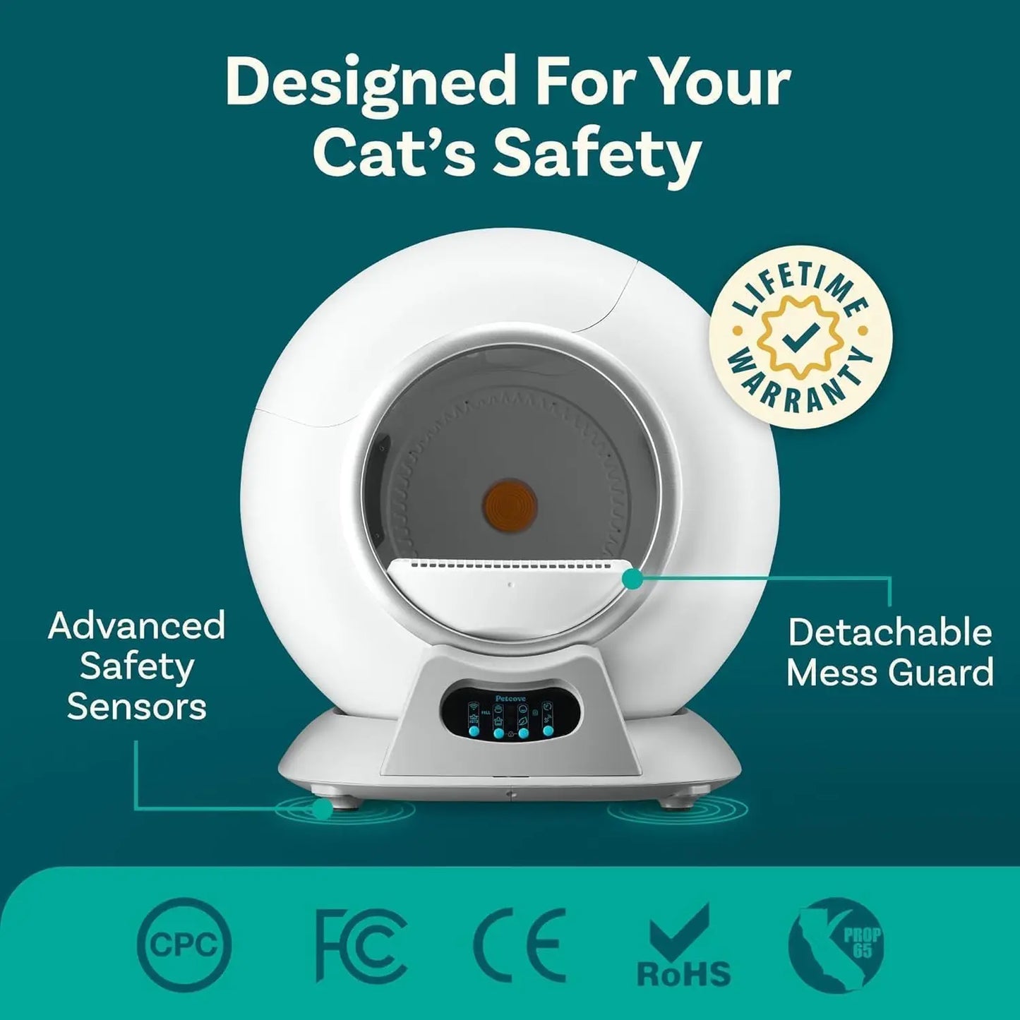 Automatic Self Cleaning Cat Litter Box for Multiple Cats, APP Controlled, Monitors Your Cat's Health, Hygienic Environment for Your Feline