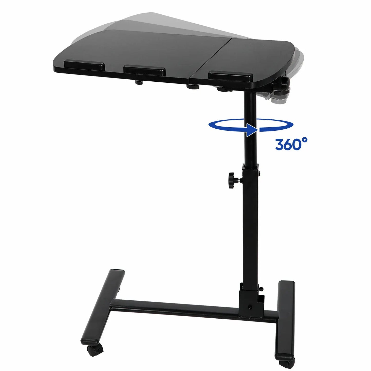 Rolling Laptop Stand with Adjustable Height, 360° Rotation & 180° Tilt Tray, 4 Style Choices