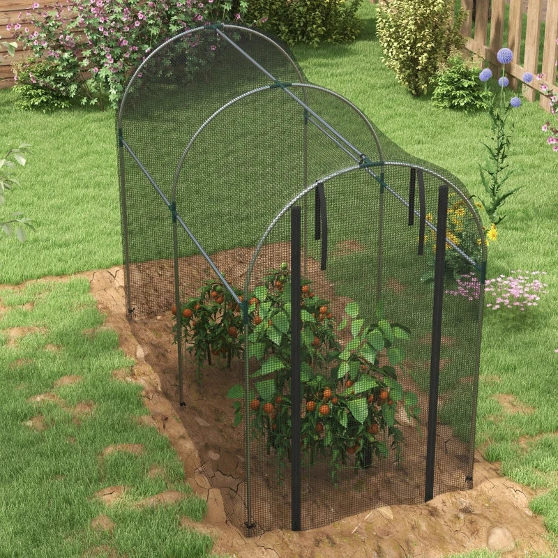 Walk-in Galvanized Steel Crop Cage with Zippered Door, Protects Plants & Flowers from Birds or Other Animals