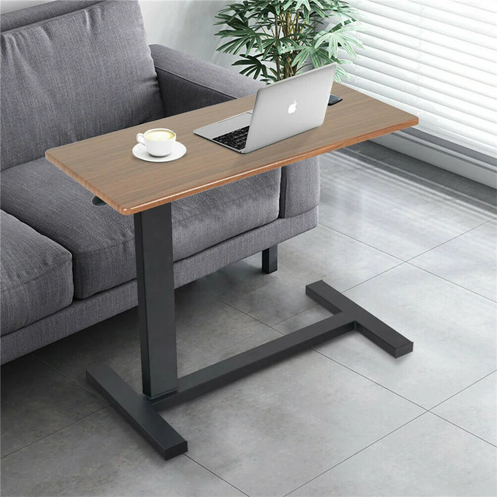 Rolling Over the Bed Laptop Desk, Height Adjustable C Shape Table, Hidden Wheel