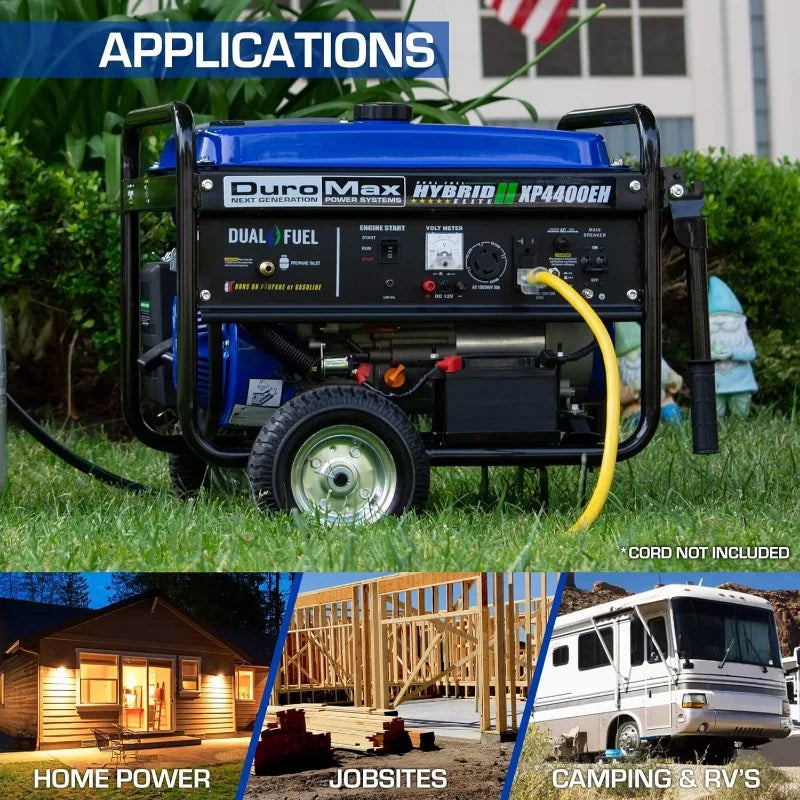 Dual Fuel Portable Generator with 4400W Gas or Propane Powered, Electric Start, Camping & RV Ready