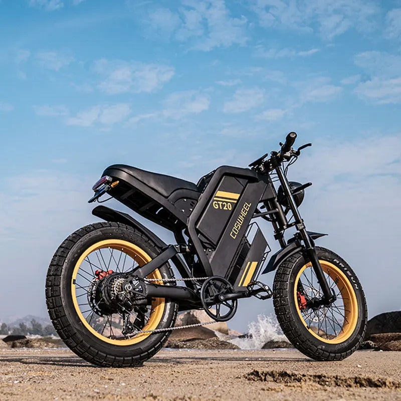 Electric Motorcycle, 20"x4" All-Terrain Fat Tires, Hydraulic Disc Brakes, 1500w  Brushless High-Speed Motor, Headlight