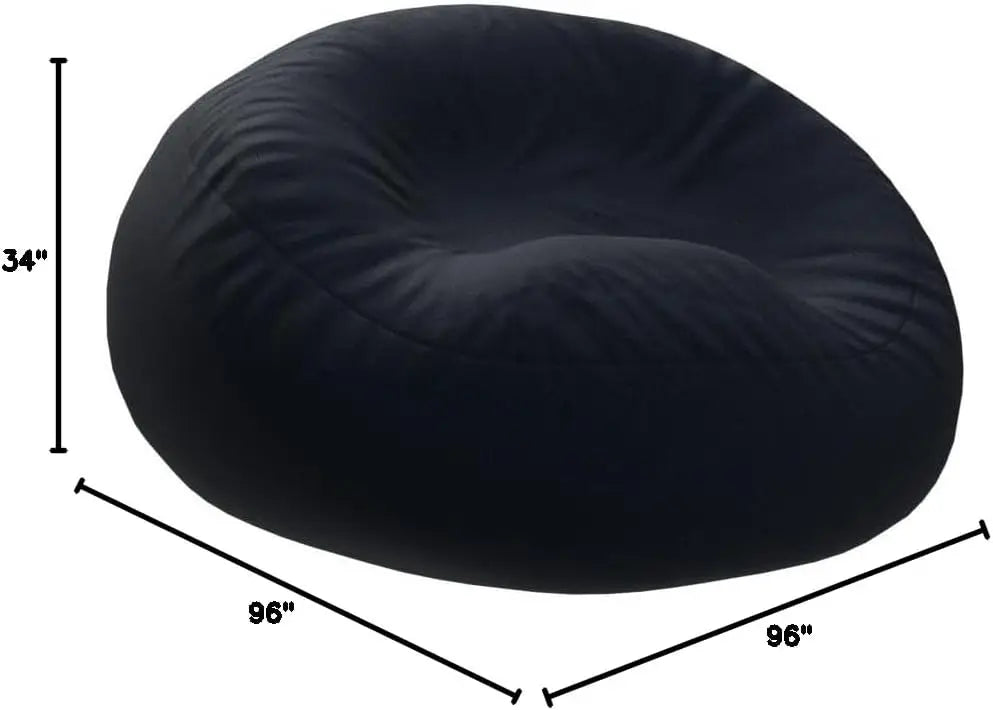 Giant 8' Memory Foam Furniture Beanbag with Removable/Washable Soft Micro Fiber Cover & Child Safety Zipper