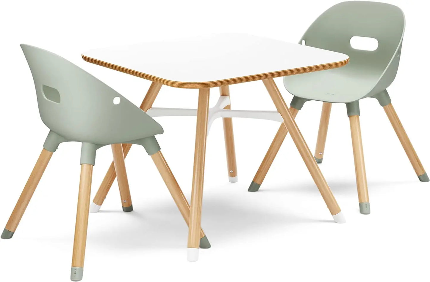 The Play Kit, Kids Table & Chair Set, Made with Sustainably Sourced Beech Wood, Non-Toxic Bucket Seats & No-Slip, Scuff-Free Legs