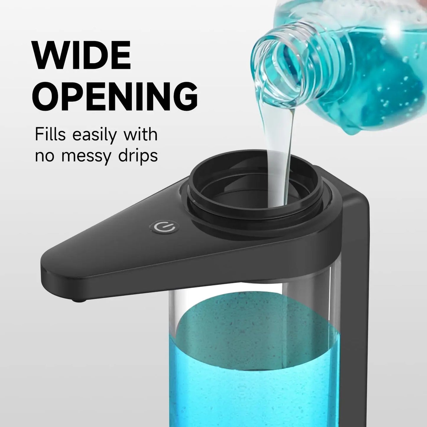 Automatic Liquid Soap Dispenser with Built-In Lithium Battery, Type-C Charging Port , 5 Adjustable Dispense Amounts & Wall or Countertop Mount