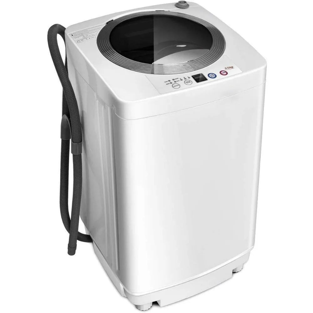 Compact Portable Washing Machine with Full Automatic Washer & Spinner Combo, Built-in Pump Drain, 8 lbs. Capacity & 6 Programs & 3 Water Levels