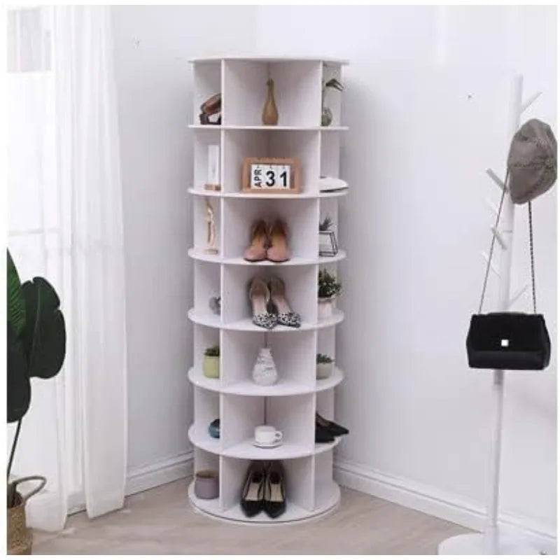 Rotating 360° Shoe Organizer , 7-tier Holds 35 Pairs of Shoes