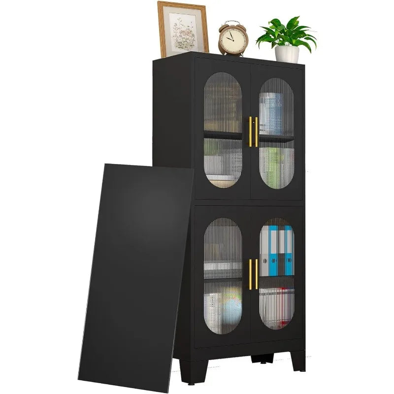 Powder Coated Metal Cabinet 61" with Adjustable Shelves, Double Door Steel Storage Cabinet