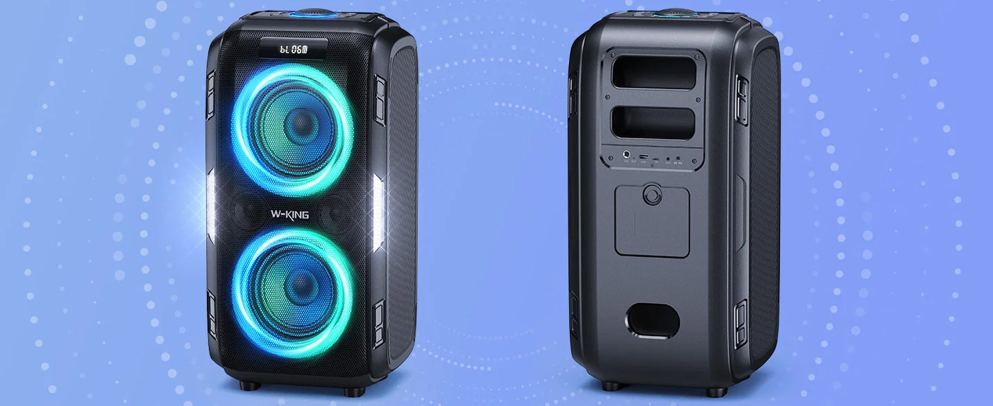 Big Party 250W Peak Large Bluetooth Speaker, Thunderous 120dB Sound, 12 Custom Bass Settings, Colorful Beat Lights, Bluetooth 5.3