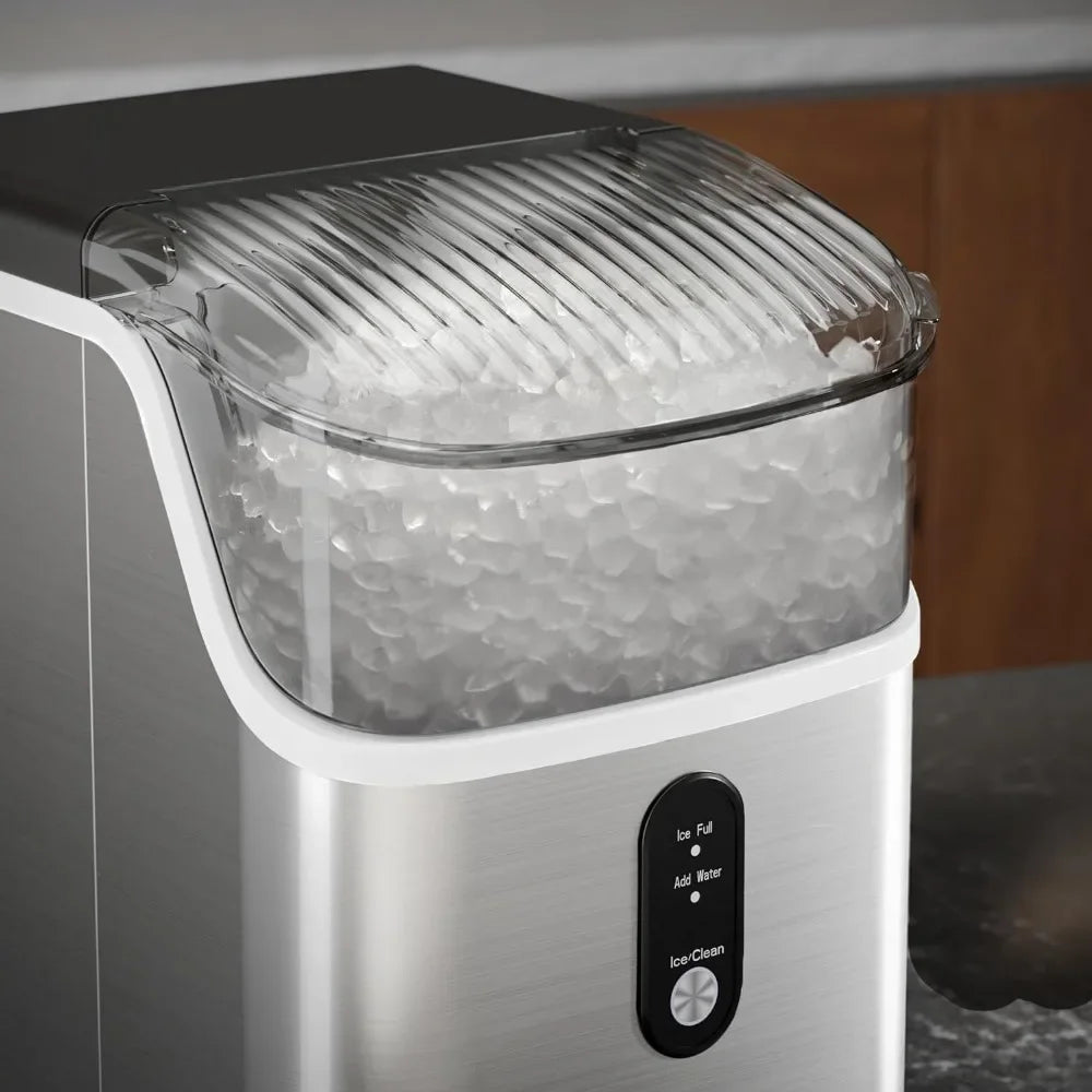 Self Cleaning Ice Machine with Scoop & Basket, Makes 35lbs. of Chewable Nugget Ice Per Day