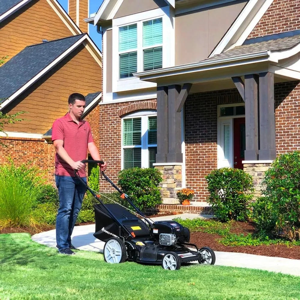 Self Propelled Lawn Mower 21" with a Briggs & Stratton 150cc Gas Engine, Mulch, Bag, Side Discharge