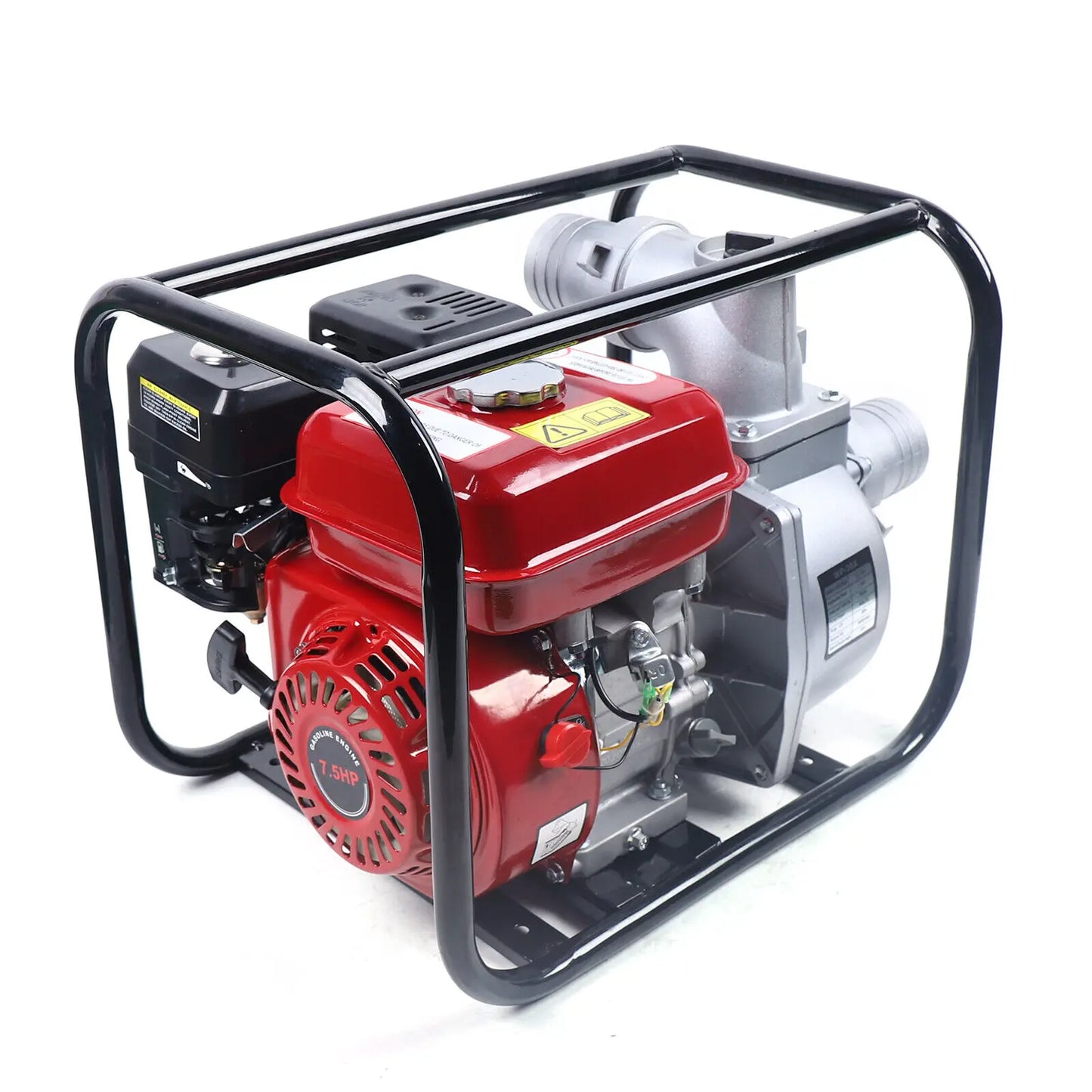 Portable Water Transfer Pump, 7.5HP Gas 4-Stroke Engine, 3" Diameter Intake & Outlet, Black Frame for Easy Carry, Pump Filter