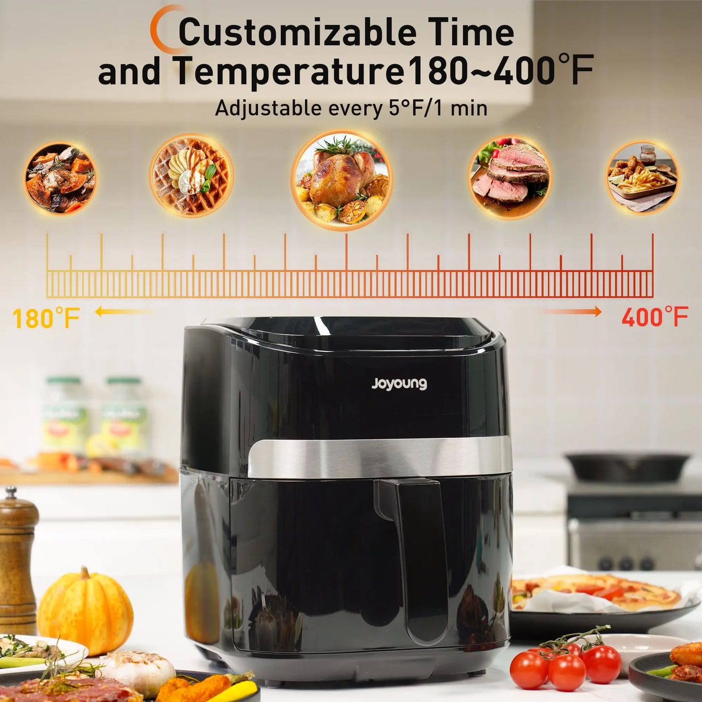 Multi Tasker Air Fryer 4.5L with Digital LED Touch Screen, 1400W, 8 Auto Programs