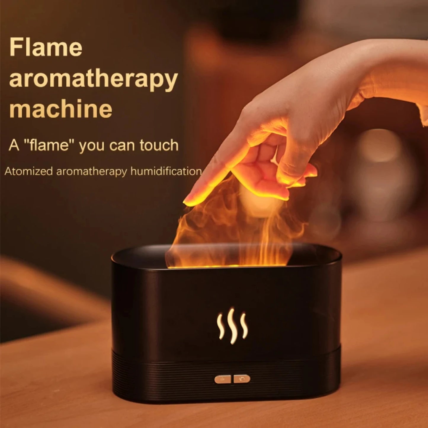 Flame Aromatherapy Machine, with Adjustable Mist Settings & Low Water Power-Off Protection, LED Light Display, 7-Hours of Continuous Mist