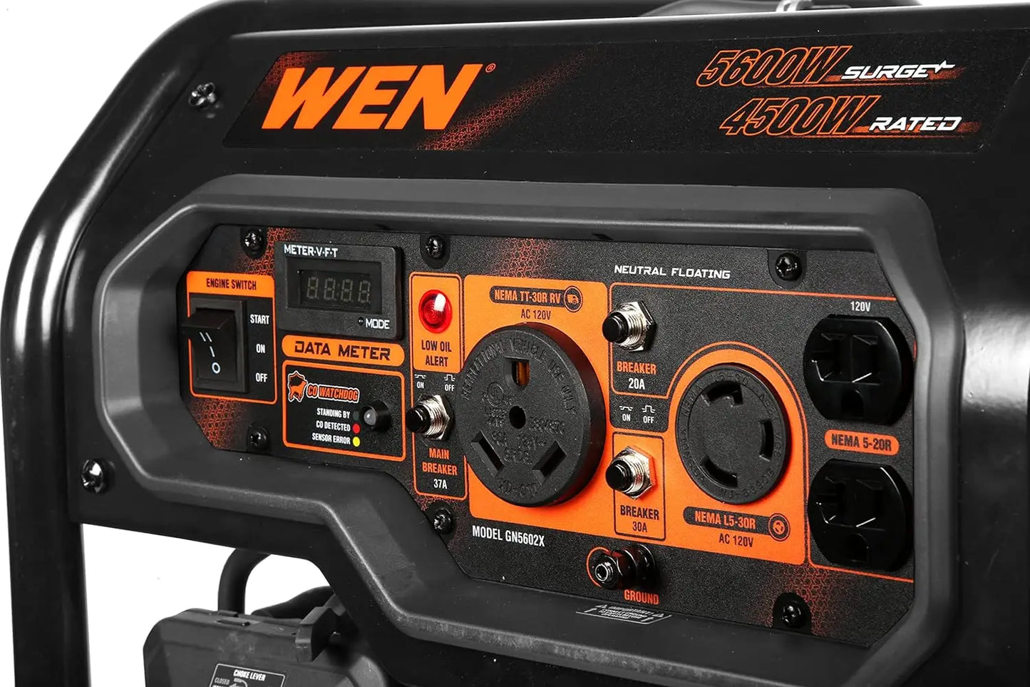 Portable Generator 5600W with Electric Start, 224cc, Transfer Switch & RV Ready with CO Shutdown Sensor