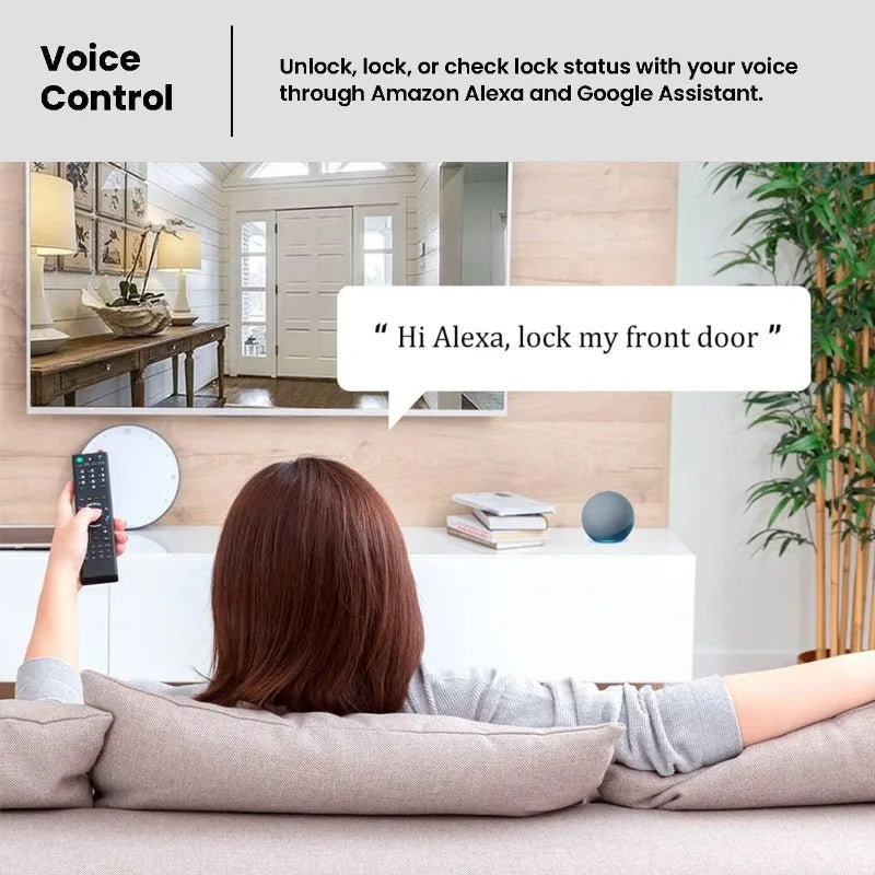 Wi-Fi Smart Lock, Keyless Entry Door Lock, PIN Genie® Keypad, 3D Biometric Fingerprint Sensor, Voice Control, Auto Lock